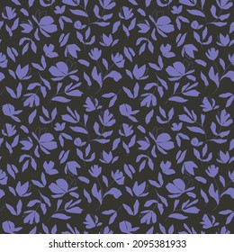 Modern botanical seamless vector pattern. Hand drawn floral illustration. Vintage wallpaper with flowers, buds and leaves. Template for cards, textile, stationery, package, and any surface design