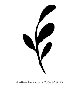 Modern botanical silhouettes: branches, leaves, and stems in hand-drawn style.