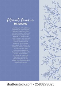 Modern botanical sweet pastel invitation card template with flowers and leaves. Cards with space for text.