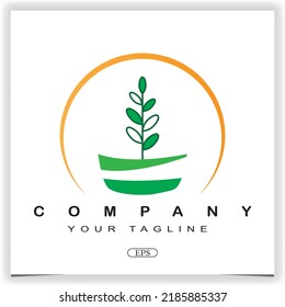 modernes Botanik-Logo, hochwertiges elegantes Template, Vektorgrafik eps10