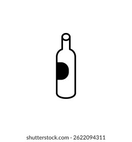 Modern bottle icon in outline style, suitable for beverages, packaging, branding, or drink labels.