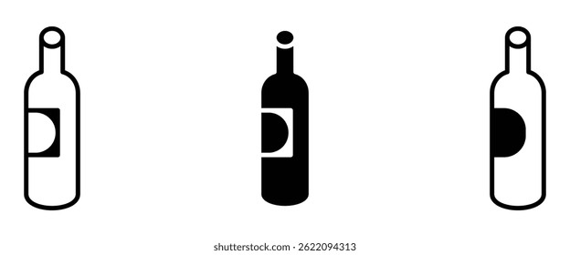 Modern bottle icon in outline style, suitable for beverages, packaging, branding, or drink labels.