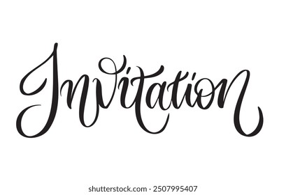 Modern Bouncy Girly Invitation Lettering. Wedding Celebration Calligraphy Sign. Expressive Brush Pen beautiful vector. Modern style script for RSVP