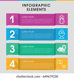 Modern bowl infographic template. infographic design with bowl icons includes ice cream ball. can be used for presentation, diagram, annual report, web design.