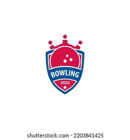 Modern Bowling Logo Badge Design Template