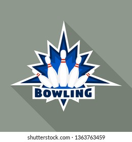 Modern bowling logo. Flat illustration of modern bowling vector logo for web design