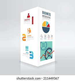Modern box Design infographic template Minimal style / can be used for infographics / numbered banners / horizontal cutout lines / graphic or website layout vector