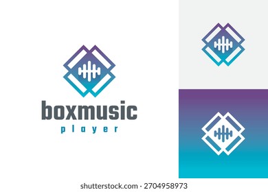 modern box music logo vector