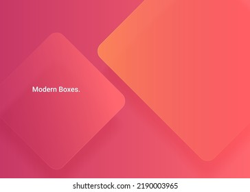 Modern Boxes style banner background design concept. Red Orange and Yellow modern box elements with shadow blur gradient. Creative illustration for poster, web, cover, ad, greeting, card, present