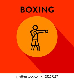 Modern Boxing Icon with Linear Vector Style