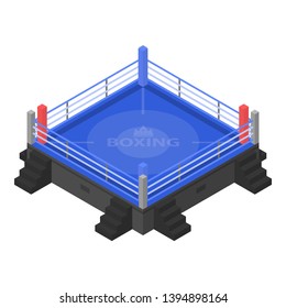Modern boxing ring icon. Isometric of modern boxing ring vector icon for web design isolated on white background