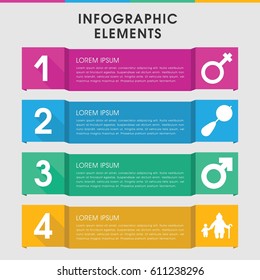Modern boy infographic template. infographic design with boy icons includes beanbag, male, man symbol. can be used for presentation, diagram, annual report, web design. 