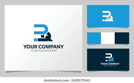 Modern "BQ" Monogram Logo with Blue and Dark Color Concept