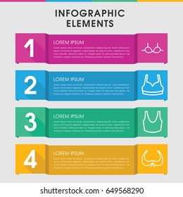 Modern bra infographic template. infographic design with bra icons includes . can be used for presentation, diagram, annual report, web design.