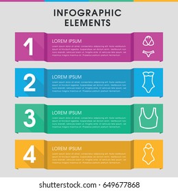 Modern bra infographic template. infographic design with bra icons includes sport bra. can be used for presentation, diagram, annual report, web design.