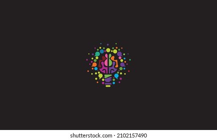 Modern Brain Bulb logo concept, Intelligence Logo template, Smart People logo, Robotic Brain logo designs vector