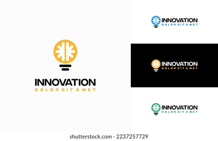 Modern Brain Bulb logo concept, Intelligence Logo template, Smart People logo