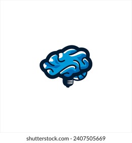 Modern Brain Bulb Logo-Konzept, Intelligence Logo-Vorlage, Smart People-Logo, Roboter-Gehirn-Logo