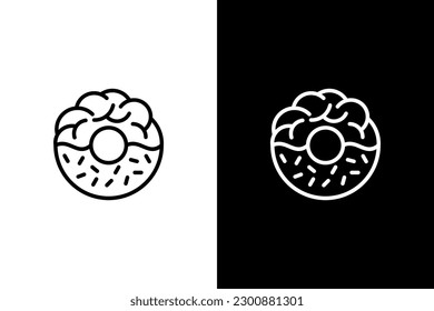 modern brain donut icon logo