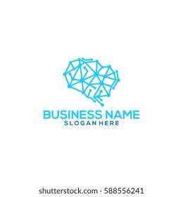 Modern Brain Dot Connection Intelligence Logo Template