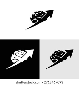 Crecimiento cerebral moderno con diseño de logotipo de flecha