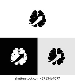 Crecimiento cerebral moderno con diseño de logotipo de flecha