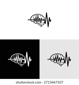 O cérebro moderno cresce com o design do logotipo do pulso