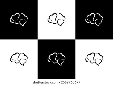 modern brain heart vector illustration logo