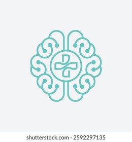 Modern Brain Mental Health Logo Design