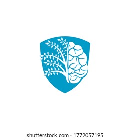 Modern brain Shield tree logo design. Think colorful brain idea.
