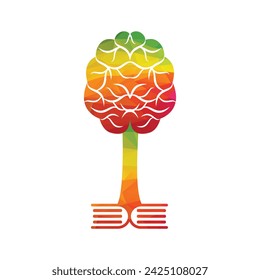 Modern brain tree logo design. Think green label.