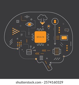 Modern Brain-Powered Technology Concept Illustration