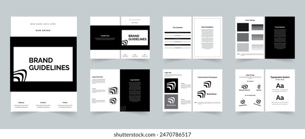 Modern Brand guidelines template design or brand identity or brand manual