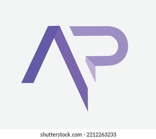 Modern branding illustration vector design logo template font alphabet letters "A" and "P" typography