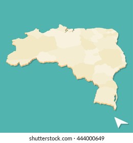 Modern Brazil Three Dimensional Vector map