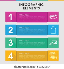 Modern bread infographic template. infographic design with bread icons includes cookies, hot dog. can be used for presentation, diagram, annual report, web design. 