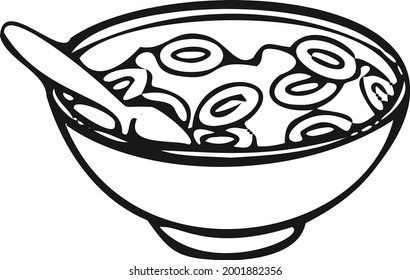 Modern breakfast icon, corn rings symbol. White background