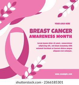 modern breast cancer awareness banner flyer social media post template by shabrina iqlil