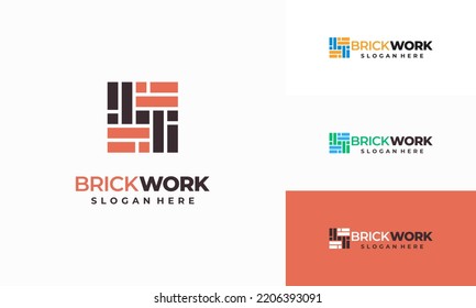 Modern Brick Construction Logo Design Konzept Vektor, Brick Work einfache moderne Logo-Vorlage