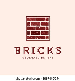 Modern Brick Logo Vector Illustration Design. Brick Construction Logo Vintage Template Design. Brick, Briquette or Briquet Vintage Logo Concept.