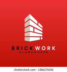 Modern Brick Work Contruction Logo Template Design - Vector