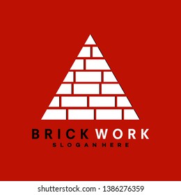Modern Brick Work Contruction Logo Template Design - Vector