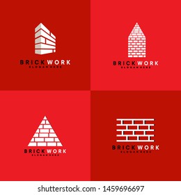 Modern Brick Work Contruction Logo Template Design - Vector