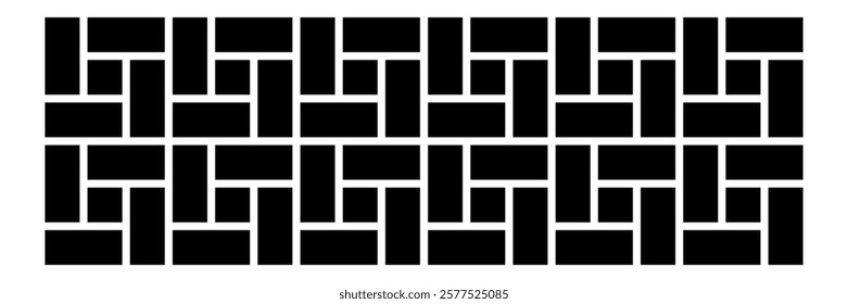 Modern bricks arrangement vector, design pattern, black and white.