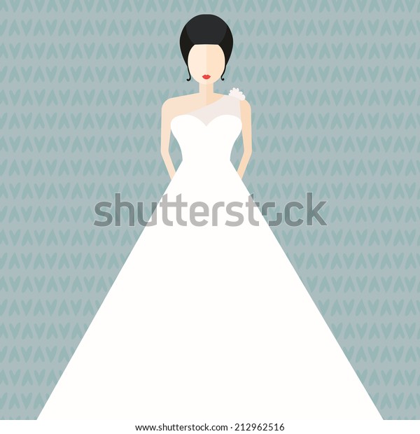 Modern Bridal Vector Illustration Bride White Stock Vector