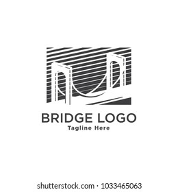 Modern bridge connection logo template
