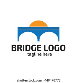 Modern bridge connection logo template
