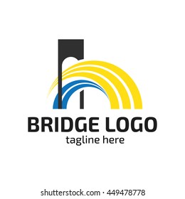 Modern bridge connection logo template
