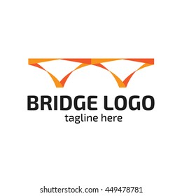 Modern bridge connection logo template
