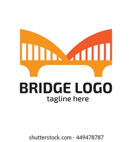 Modern bridge connection logo template
